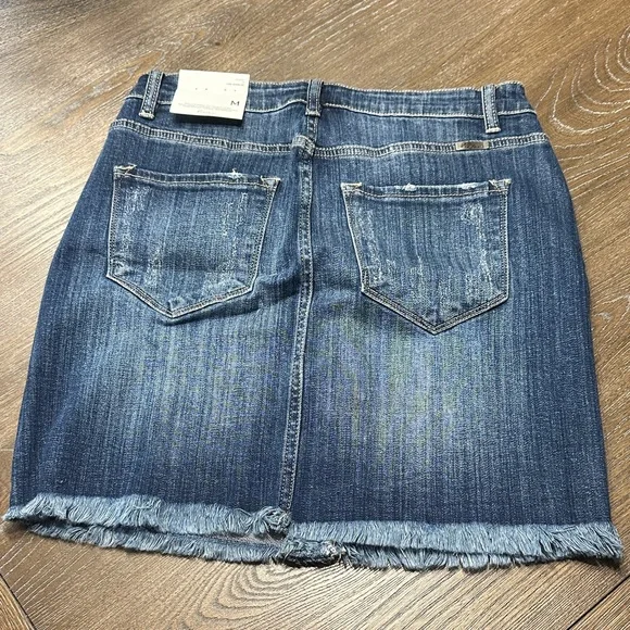 KanCan Dark Blue Denim Button-Up Mini Skirt - Picture 3 of 7